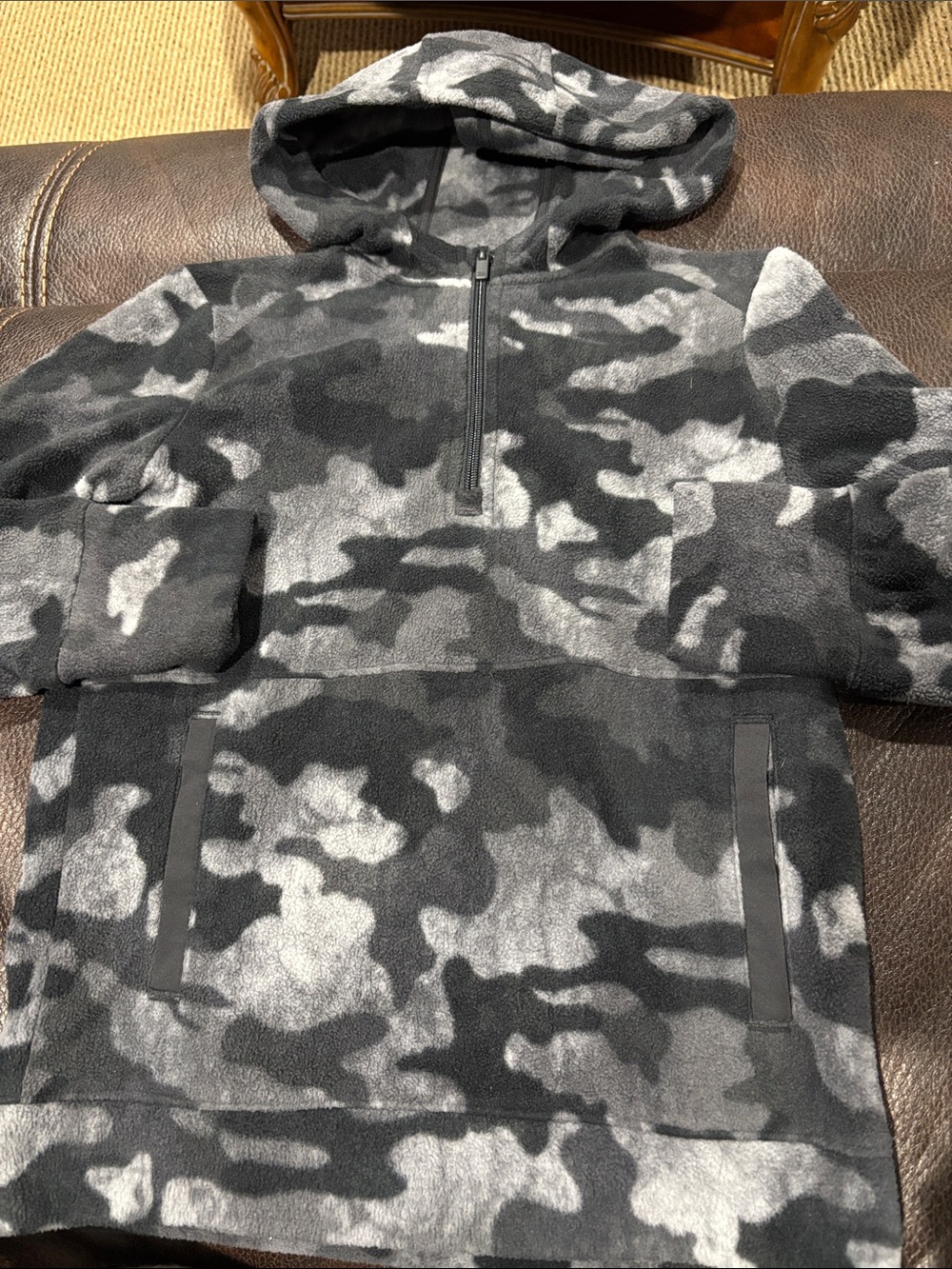 all in motion Black and Gray Fleece Half-Zip Hoodie